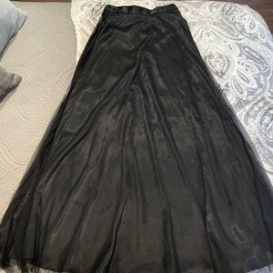 Black Tulle Full Length Skirt